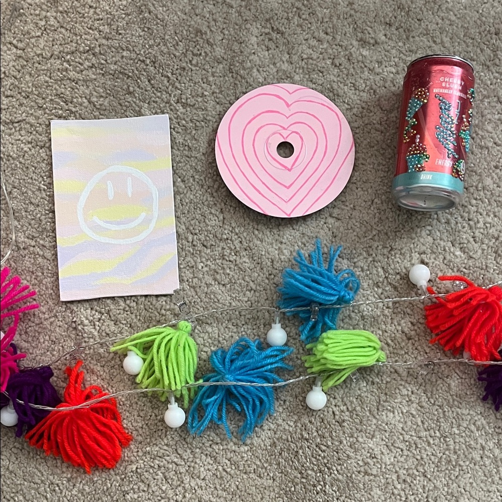 Colorful Pom Pom Garland for room decor and more decor set bundle